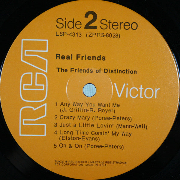 The Friends Of Distinction - Real Friends (VINYL) | Near Mint (NM or M-) Very Good Plus (VG+)-Classic Vinyl Record