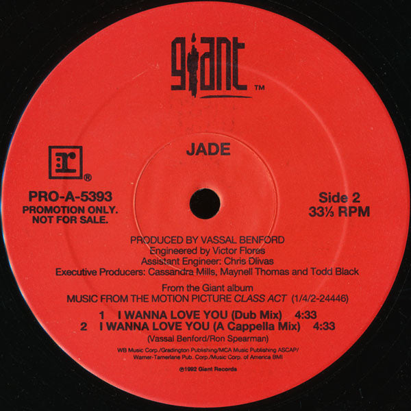 Jade (3) - I Wanna Love You (VINYL) | Near Mint (NM) Excellent+ (EX+)-Classic Vinyl Record