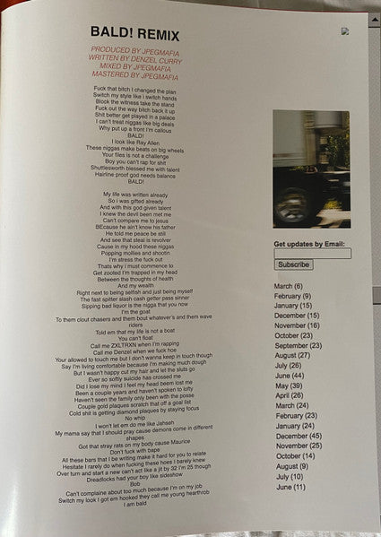 JPEGMAFIA - LP! (YELLOW VINYL) | Mint (M) Mint (M)-Classic Vinyl Record