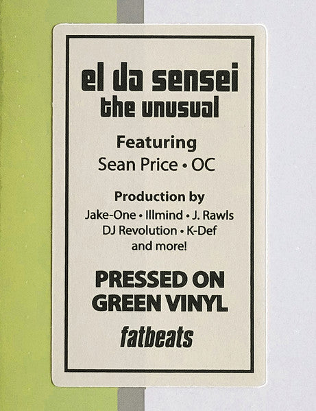 El Da Sensei - The Unusual (GREEN VINYL) |-Classic Vinyl Record