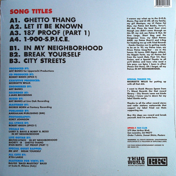 Spice 1 - Let It Be Known (VINYL LP) | NEW-Classic Vinyl Record