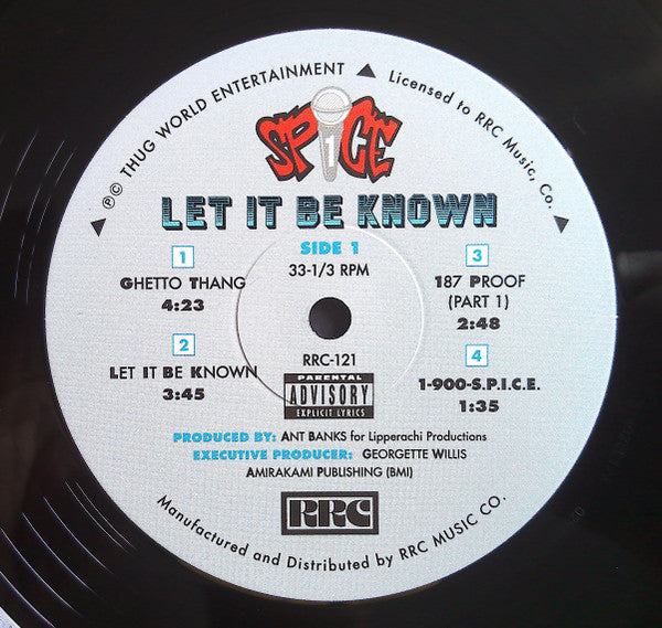 Spice 1 - Let It Be Known (VINYL LP) | NEW-Classic Vinyl Record
