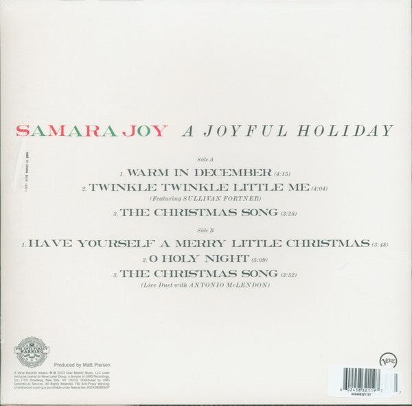 Samara Joy - A Joyful Holiday (COLOR VINYL) | Mint (M) Mint (M)-Classic Vinyl Record