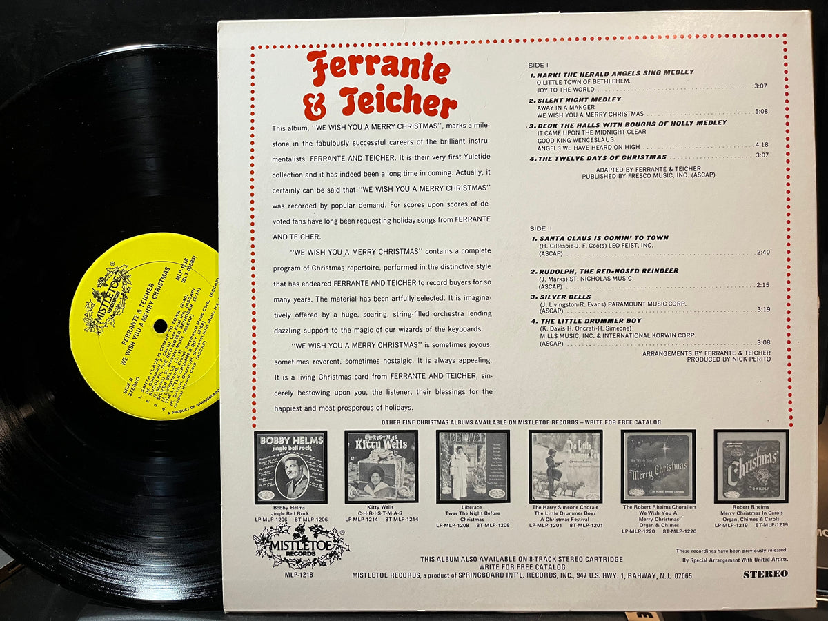 Ferrante & Teicher - We Wish You A Merry Christmas (VINYL LP MISTLETOE MLP-1218 1975) | USED Near Mint (NM or M-) Near Mint (NM)-Classic Vinyl Record
