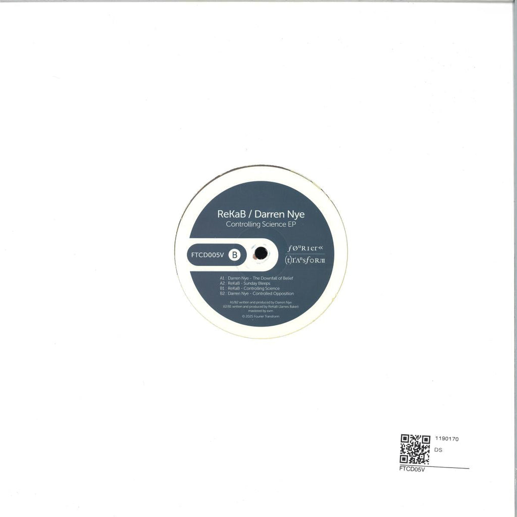 Rekab / Darren Nye - Controlling Science EP (BROWN MARBLED VINYL 12" Fourier Transform FTCD05V) | NEW Mint (M) Mint (M)-Classic Vinyl Record