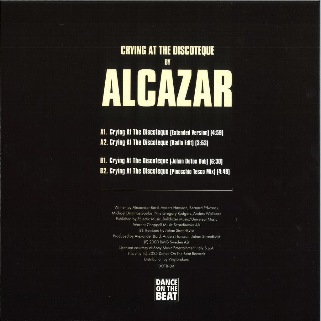 Alcazar - Crying at the Discoteque (VINYL 12" Dance On The Beat DOTB-34 2025) | Mint (M) Mint (M)-Classic Vinyl Record