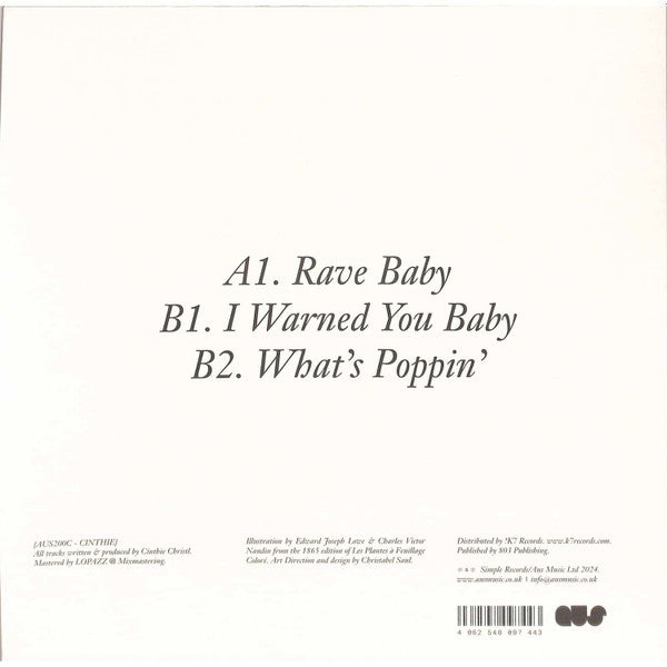 Cinthie - Rave Baby (VINYL) | Mint (M) Mint (M)-Classic Vinyl Record