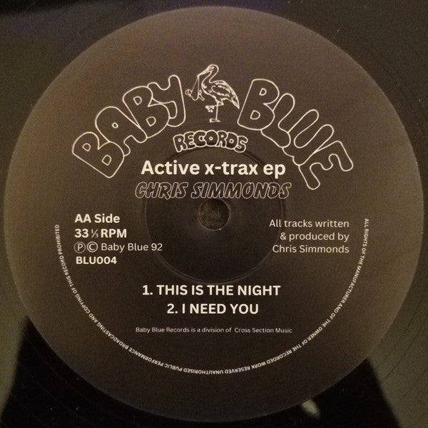 Chris Simmonds - Active-X-Trax EP (12" VINYL) | Mint (M) Generic-Classic Vinyl Record