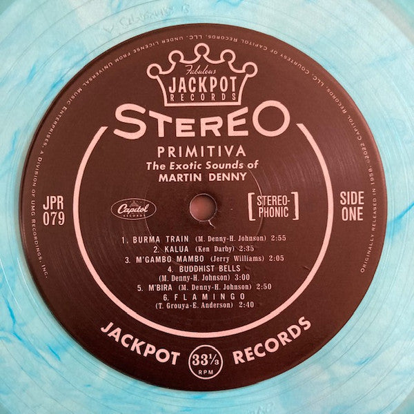 Martin Denny - Primitiva (Blue Translucent Swirl Vinyl) | Mint (M) Mint (M)-Classic Vinyl Record