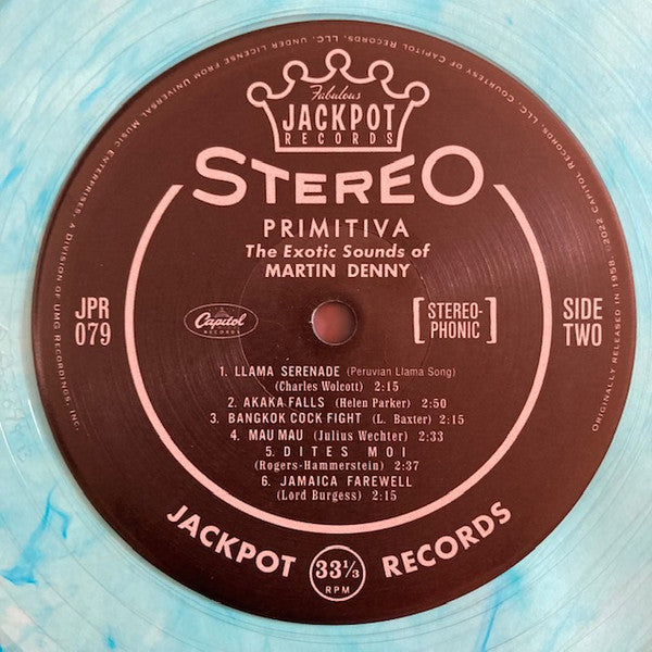 Martin Denny - Primitiva (Blue Translucent Swirl Vinyl) | Mint (M) Mint (M)-Classic Vinyl Record
