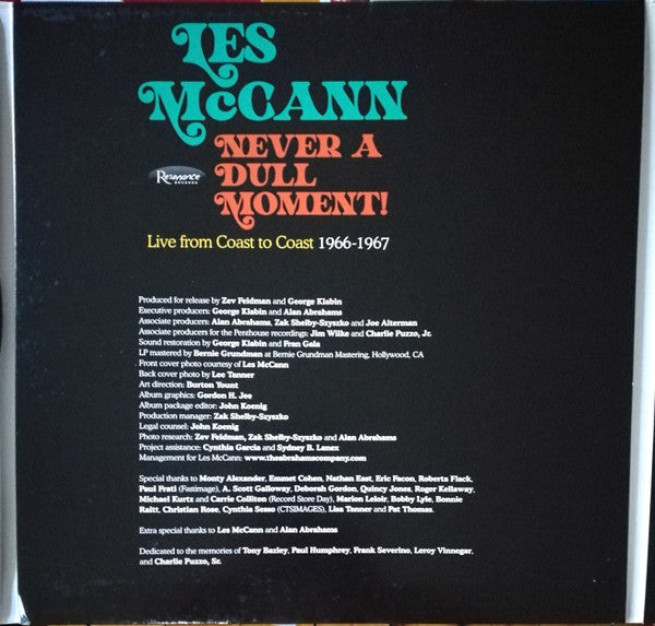Les McCann - Never A Dull Moment! (Live From Coast To Coast 1966-1967) (3xVINYL RSD) |-Classic Vinyl Record