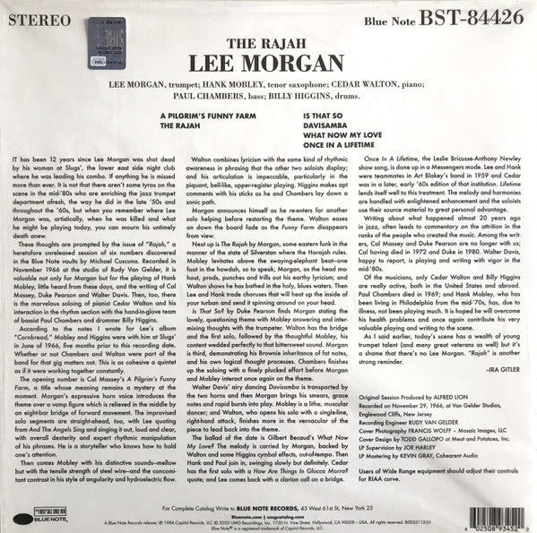 Lee Morgan - The Rajah (VINYL) | Mint (M) Mint (M)-Classic Vinyl Record
