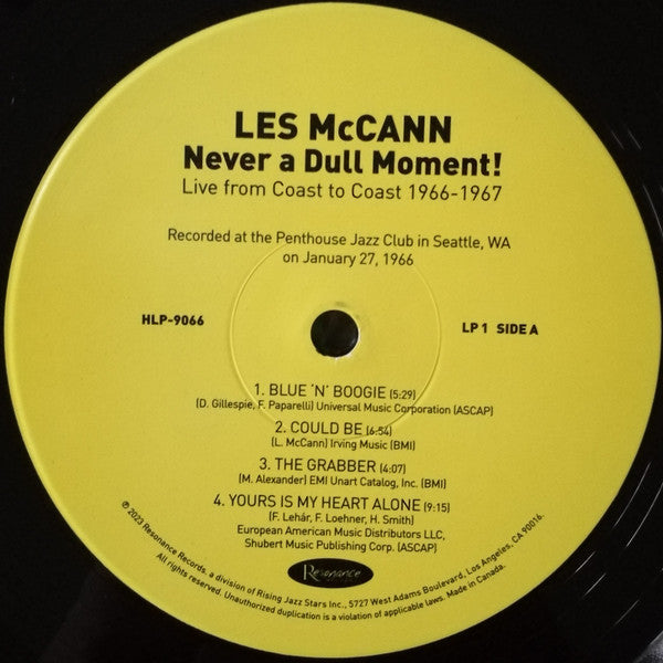 Les McCann - Never A Dull Moment! (Live From Coast To Coast 1966-1967) (3xVINYL RSD) |-Classic Vinyl Record