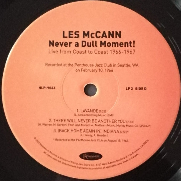Les McCann - Never A Dull Moment! (Live From Coast To Coast 1966-1967) (3xVINYL RSD) |-Classic Vinyl Record