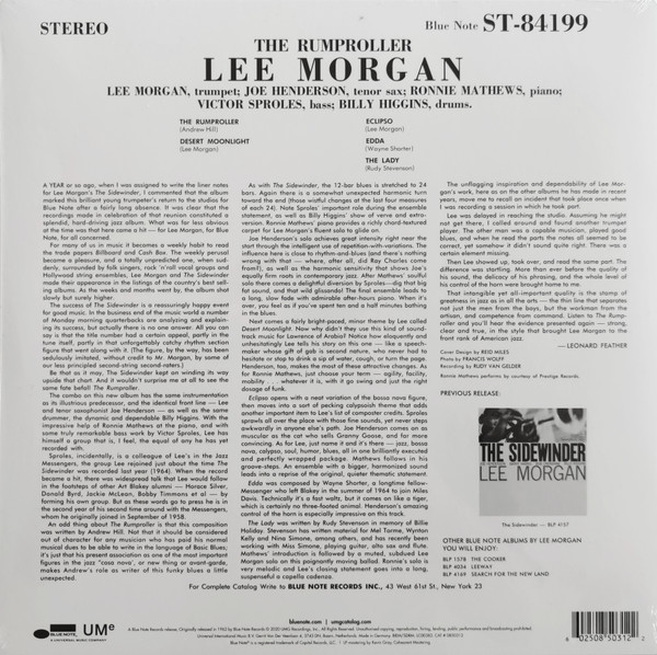 Lee Morgan - The Rumproller (VINYL) | Mint (M) Mint (M)-Classic Vinyl Record
