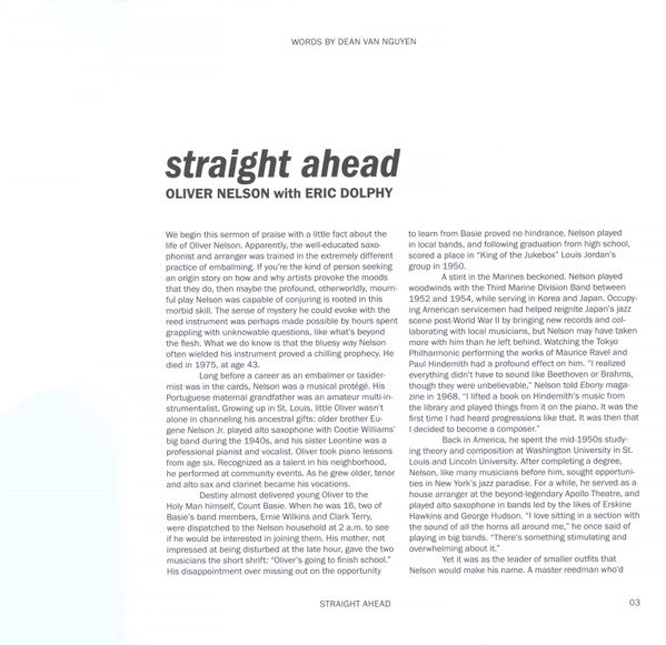 Oliver Nelson - Straight Ahead | Mint (M) Mint (M)-Classic Vinyl Record
