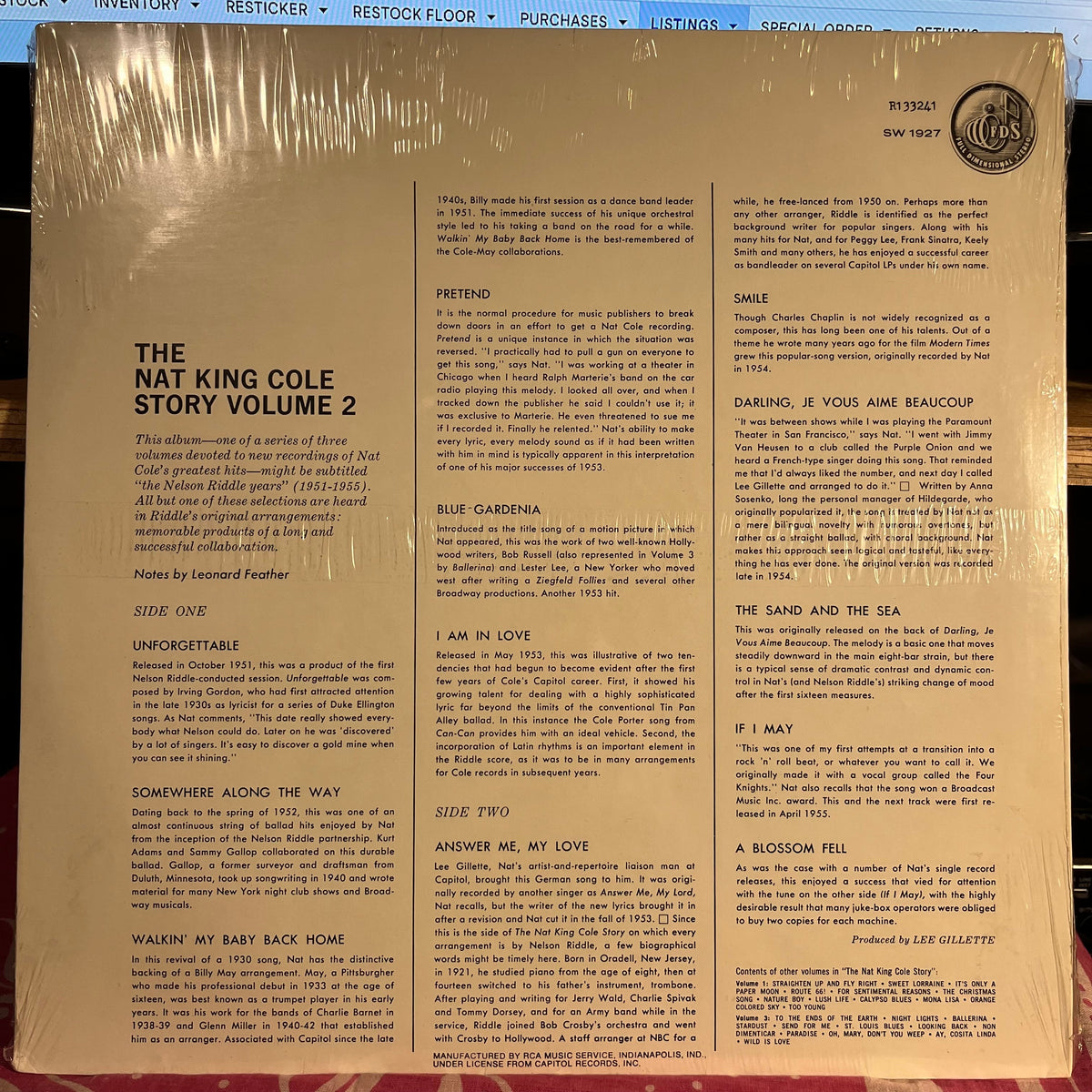 Nat King Cole - The Nat King Cole Story: Volume 2 | Mint (M) Mint (M)-Classic Vinyl Record