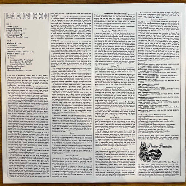 Moondog (2) - Moondog (VINYL) | Mint (M) Mint (M)-Classic Vinyl Record