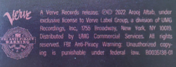 Arooj Aftab - Vulture Prince (2xVINYL) | Mint (M) Mint (M)-Classic Vinyl Record