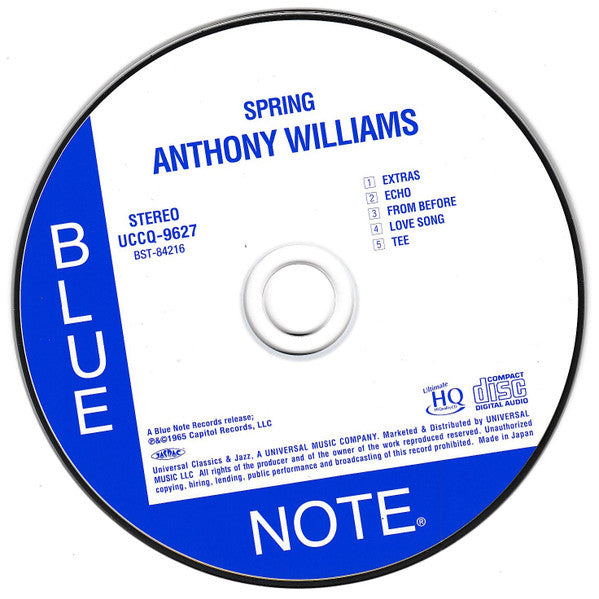 Anthony Williams - Spring | Mint (M) Mint (M)-Classic Vinyl Record