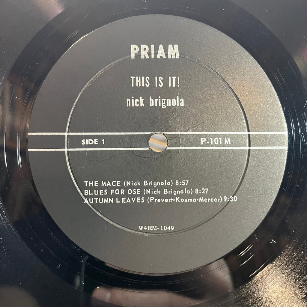 Nick Brignola - This Is It! (LP) | Excellent (EX) Very Good Plus (VG+)-Classic Vinyl Record