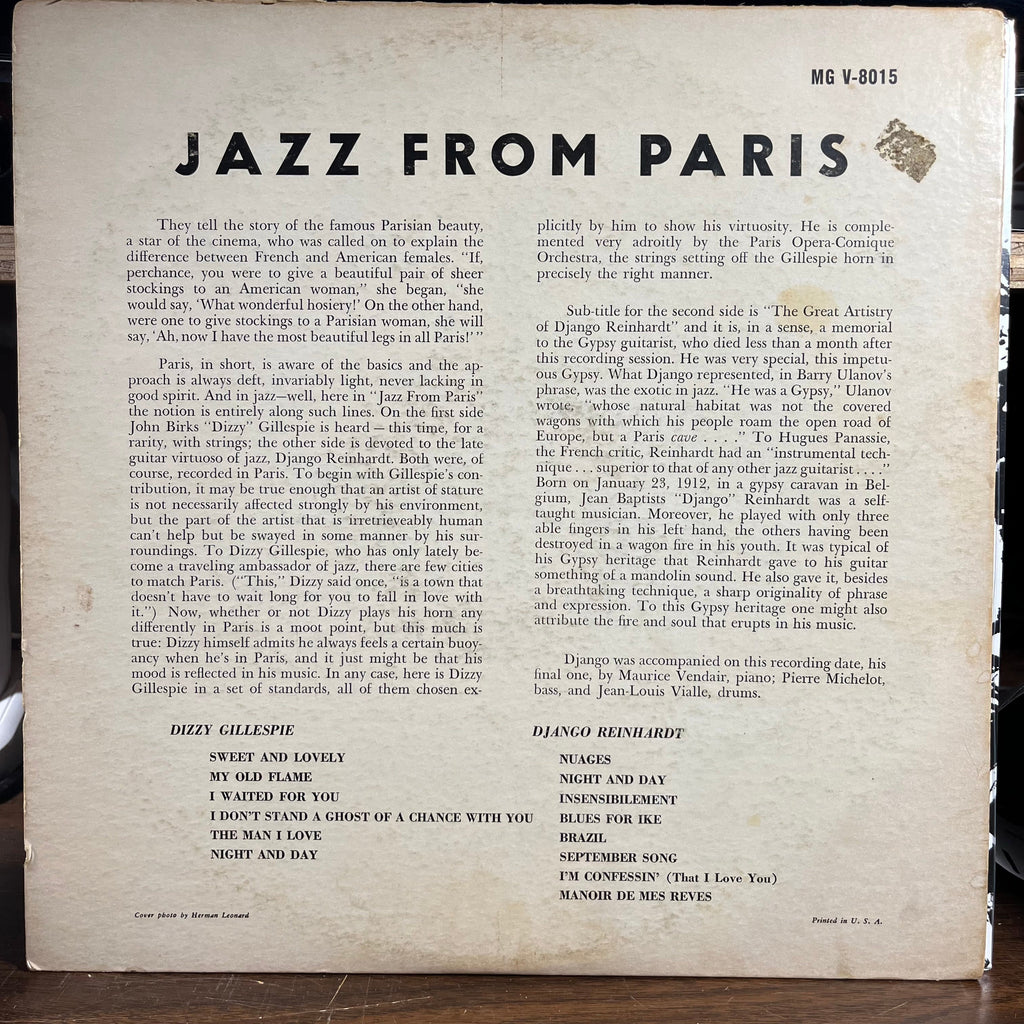 Dizzy Gillespie - Jazz From Paris (VINYL) | Very Good (VG)-Classic Vinyl Record