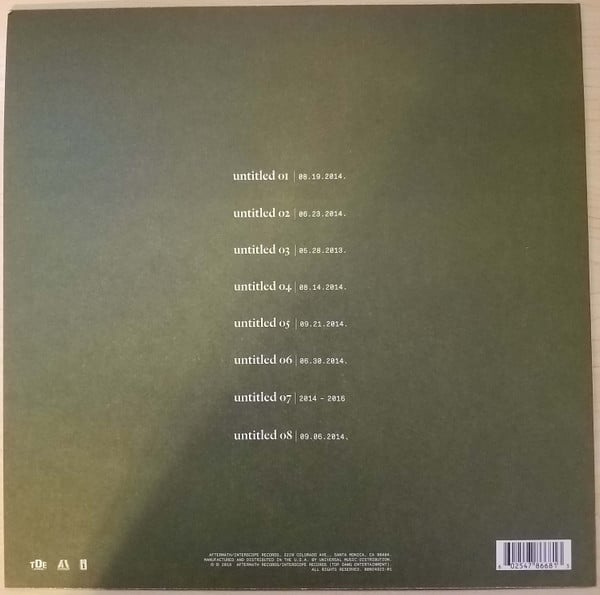 Kendrick Lamar Untitled Unmastered. Top Dawg Entertainment, Aftermath Entertainment, Interscope Records LP, Album Mint (M) Mint (M)-Classic Vinyl Record