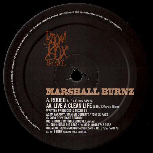 Marshall Burnz - Rodeo | Very Good Plus (VG+) Generic-Classic Vinyl Record