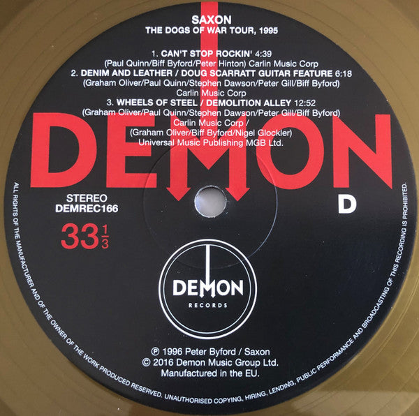 Saxon - Dogs Of War Tour, 1995 (2xVINYL) | Mint (M) Mint (M)-Classic Vinyl Record