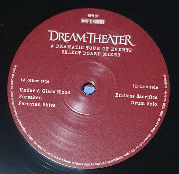 Dream Theater - A Dramatic Tour Of Events - Select Board Mixes (3xVINYL+2xCD) | Mint (M) Mint (M)-Classic Vinyl Record