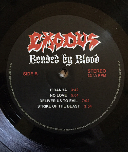Exodus (6) - Bonded By Blood (VINYL) | Mint (M) Mint (M)-Classic Vinyl Record