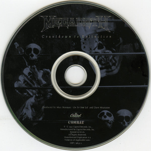 Megadeth - Countdown To Extinction (CD) | Excellent (EX)-Classic Vinyl Record
