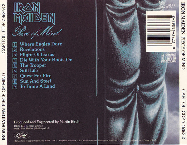 Iron Maiden - Piece Of Mind (CD) | Near Mint (NM or M-)-Classic Vinyl Record