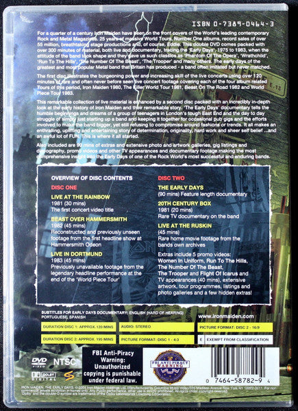 Iron Maiden - The History Of Iron Maiden Part 1: The Early Days (DVD) |-Classic Vinyl Record