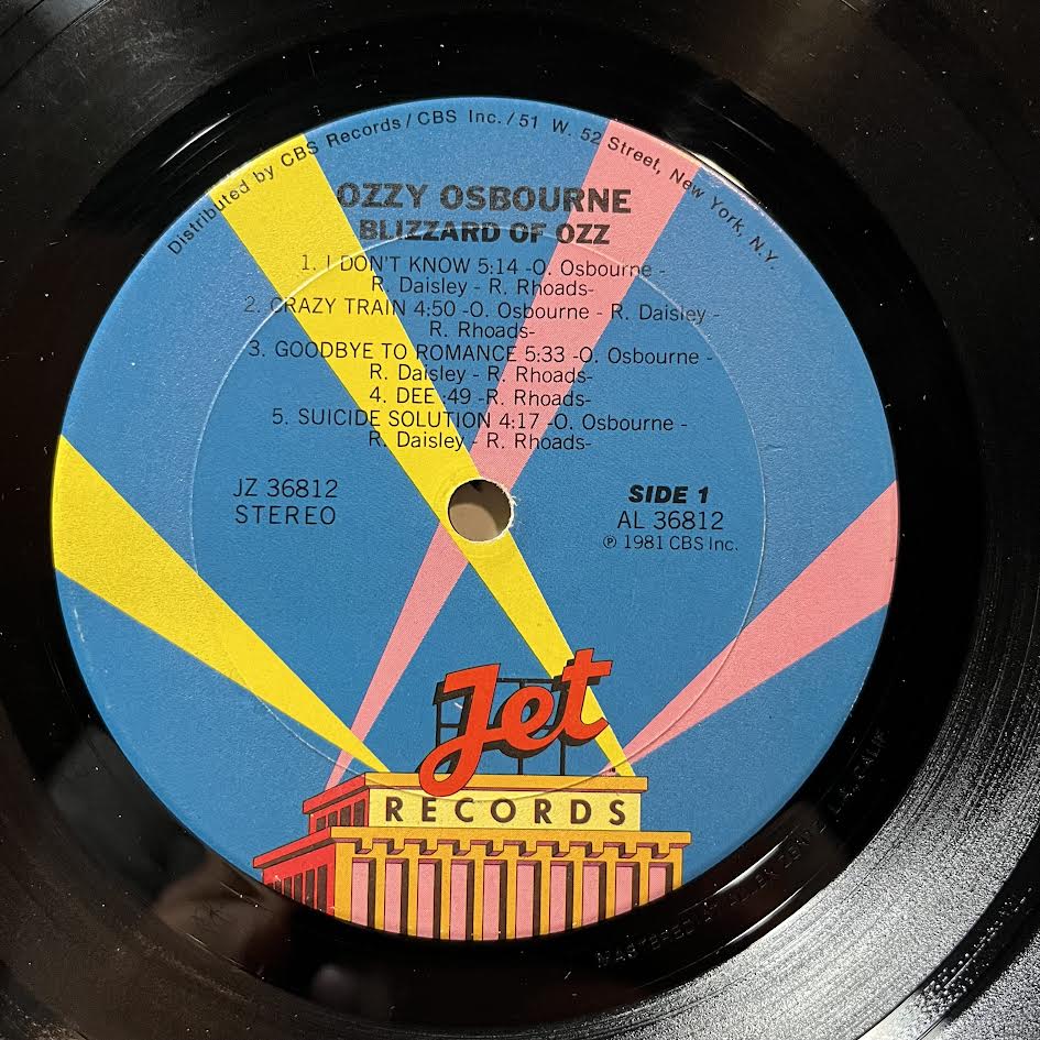 Ozzy Osbourne - Blizzard Of Ozz (VINYL) | Very Good Plus (VG+) Very Good (VG)-Classic Vinyl Record