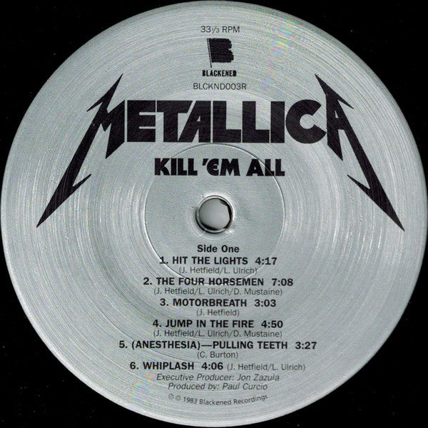 Metallica - Kill 'Em All (VINYL LP Blackened BLCKND003R) | NEW Mint (M) Mint (M)-Classic Vinyl Record