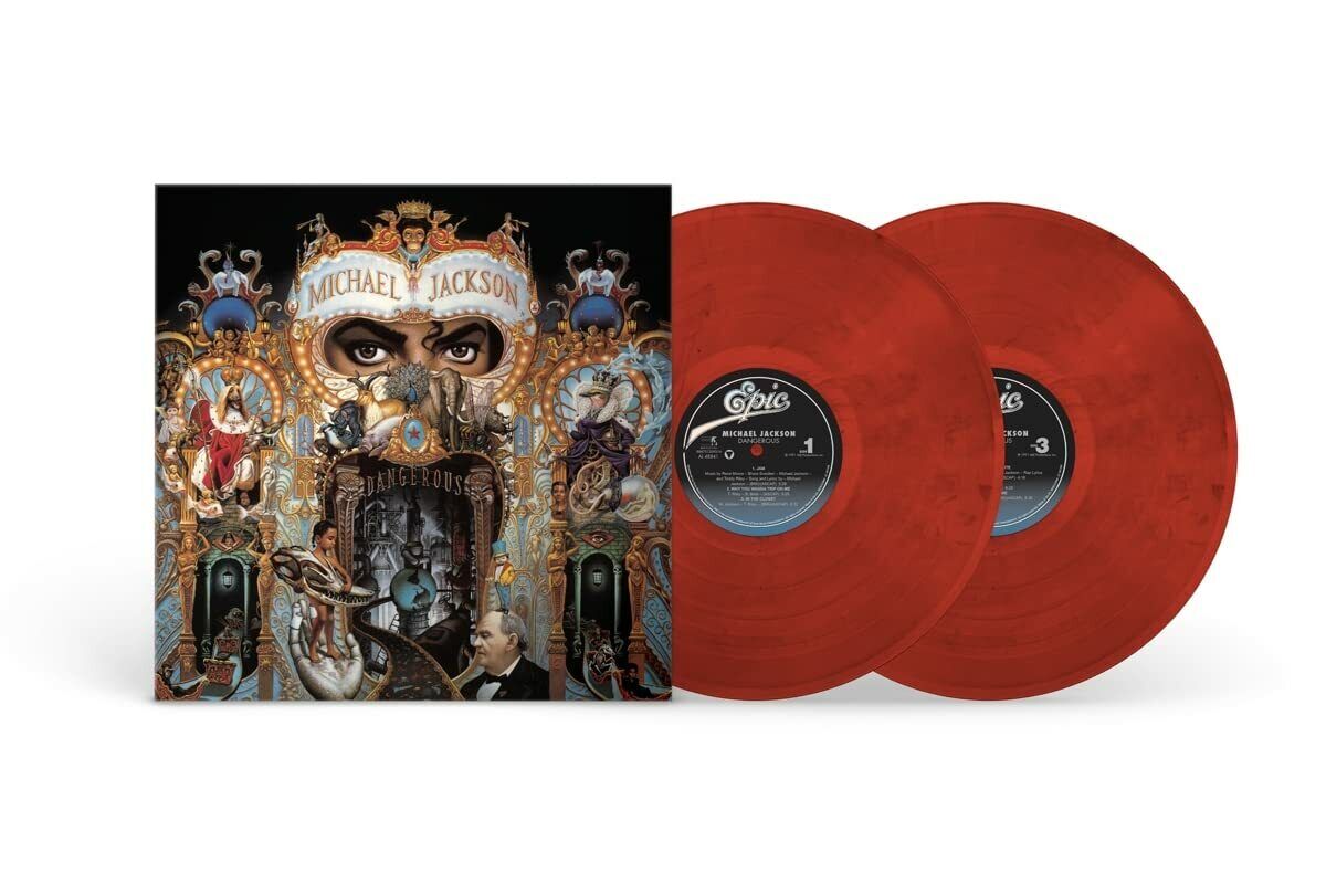 Michael Jackson - Dangerous (RED & BLACK SWIRL VINYL) | Mint (M) Mint (M)-Classic Vinyl Record