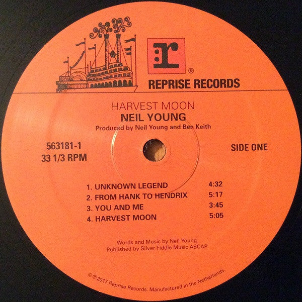 Neil Young Harvest Moon Reprise Records LP + LP, S/Sided, Etch + Album, RSD, RE Mint (M) Mint (M)-Classic Vinyl Record