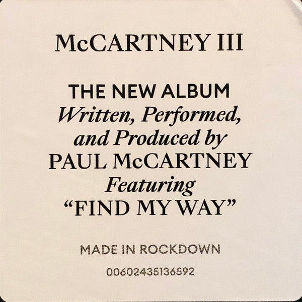 Paul McCartney - McCartney III | Mint (M) Mint (M)-Classic Vinyl Record