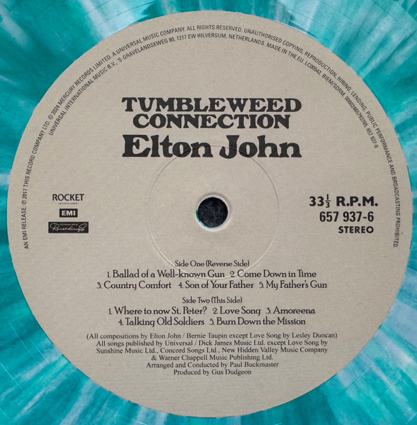 Elton John - Tumbleweed Connection (GREEN SPLATTER VINYL) | Mint (M) Mint (M)-Classic Vinyl Record