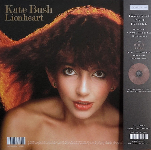 Kate Bush - Lionheart: 2018 Remaster (IEX: DIRTY PINK VINYL) | Mint (M) Mint (M)-Classic Vinyl Record