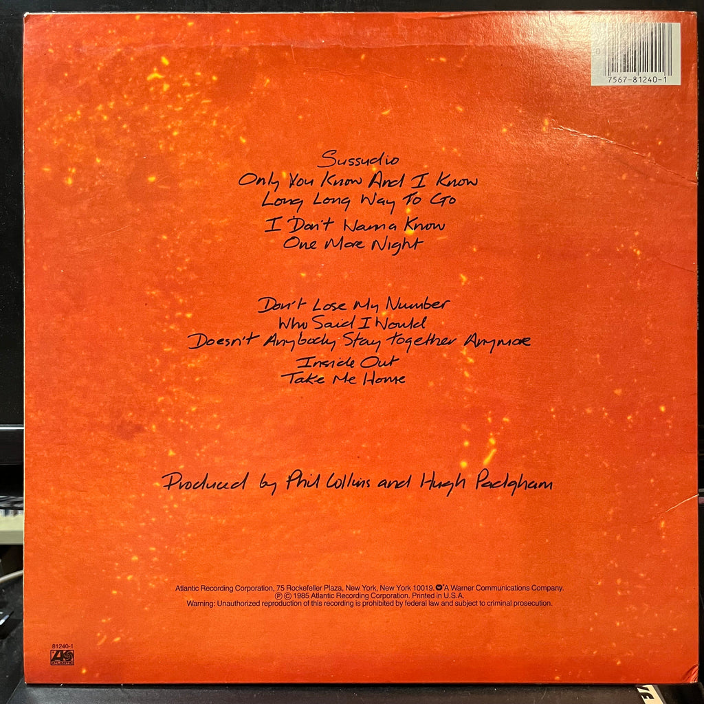 Phil Collins - No Jacket Required (VINYL LP ATLANTIC 81240-1-E 1985) | Near Mint- (NM-) Excellent (EX)-Classic Vinyl Record