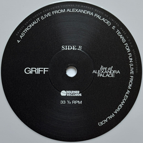 Griff (31) - Live From Alexandra Palace (2025 RSD WHITE VINYL) | Mint (M) Mint (M)-Classic Vinyl Record