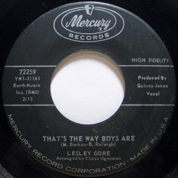Lesley Gore - That's The Way Boys Are (7" VINYL) | Excellent (EX) Near Mint (NM)-Classic Vinyl Record