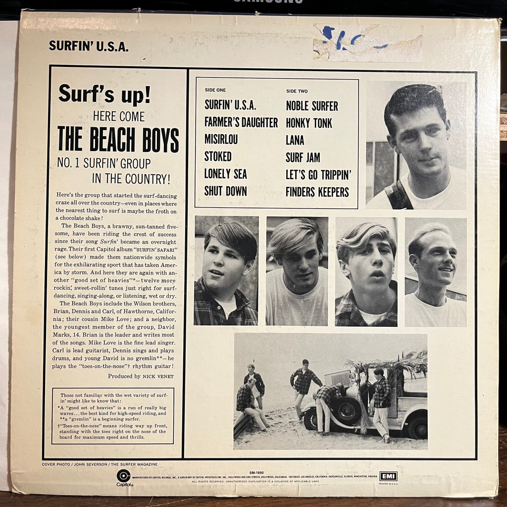 The Beach Boys - Surfin' USA (VINYL) | Near Mint- (NM-) Very Good Plus (VG+)-Classic Vinyl Record