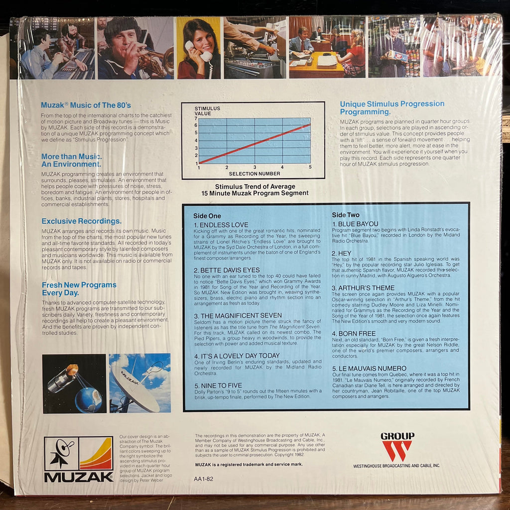 Various - Muzak-Music Of The 80's (VINYL) | Near Mint (NM) Near Mint (NM)-Classic Vinyl Record