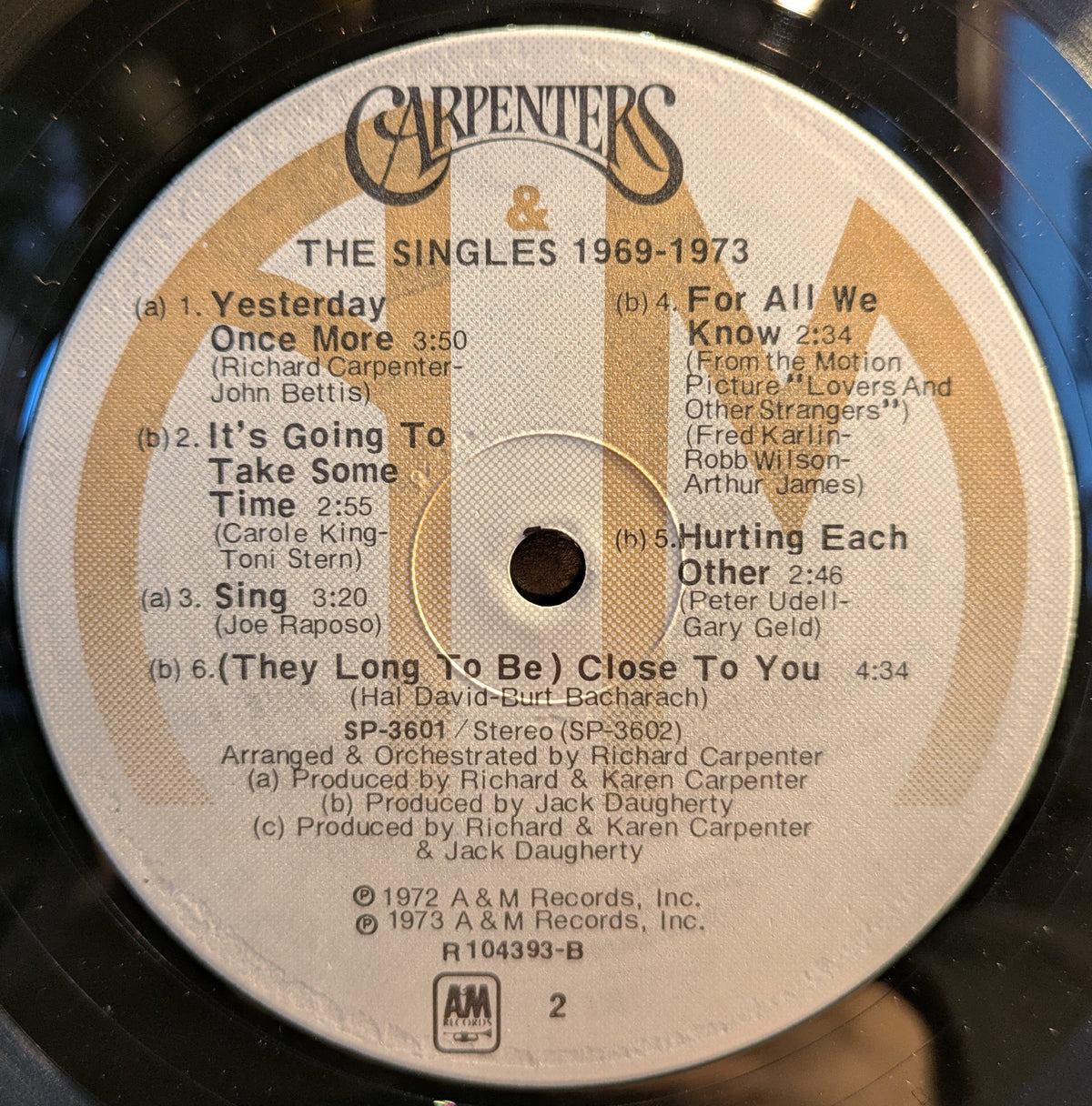 Carpenters - The Singles 1969-1973 (VINYL) | Near Mint (NM) Excellent (EX)-Classic Vinyl Record