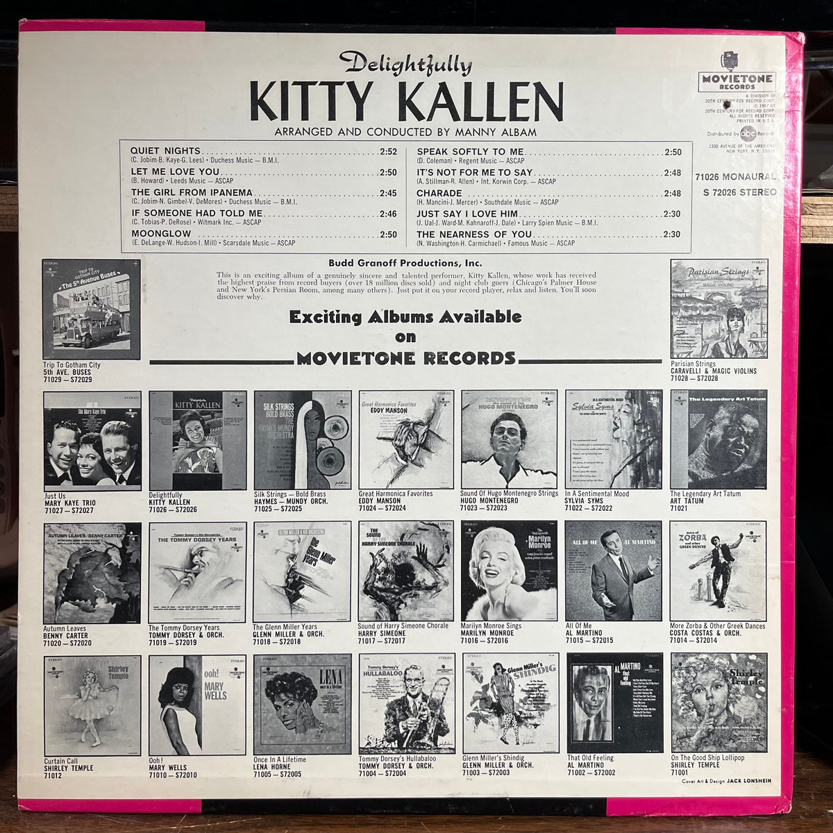 Kitty Kallen - Delightfully Kitty Kallen (VINYL) | Very Good Plus (VG+) Very Good Plus Plus (VG++)-Classic Vinyl Record