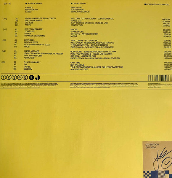 John Digweed - Live At Twilo (SIGNED/NUMBERED VINYL 4xLP Bedrock BEDTNYVIN) | NEW-Classic Vinyl Record