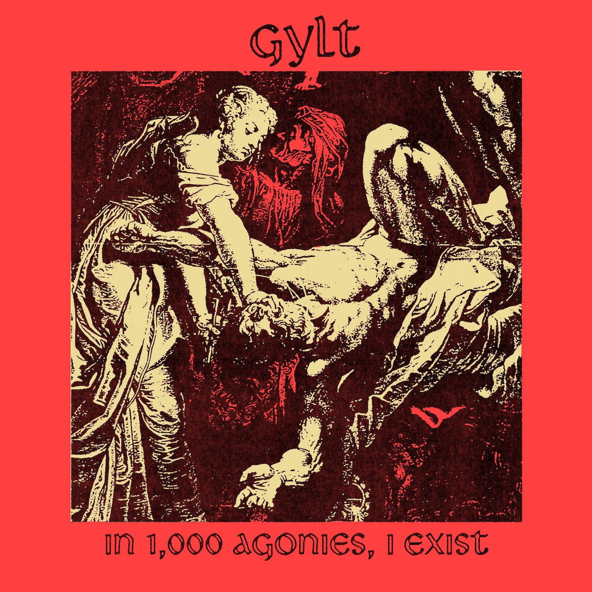Gylt - In 1000 Agonies, I Exist (TRANSPARENT RED W/ BLACK SPLATTER VINYL 7") | Mint (M) Mint (M)-Classic Vinyl Record